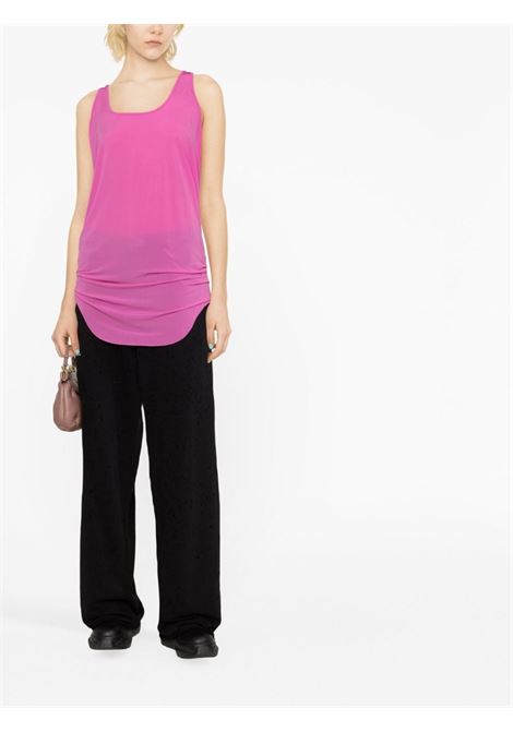 Pink raw-cut asymmetric tank top - women RICK OWENS | RO01C5151BZ13